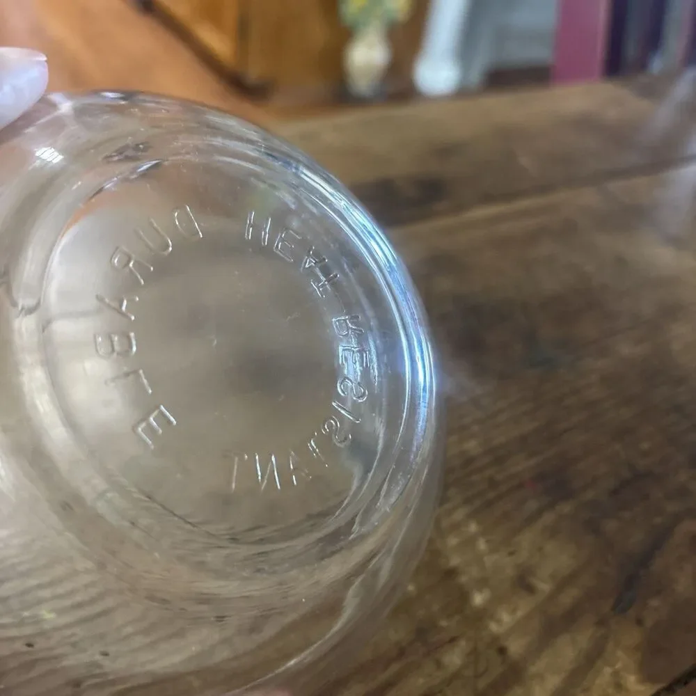 Vintage Clear Prep Mixing Bowl Durable Heat Resistant 5.5